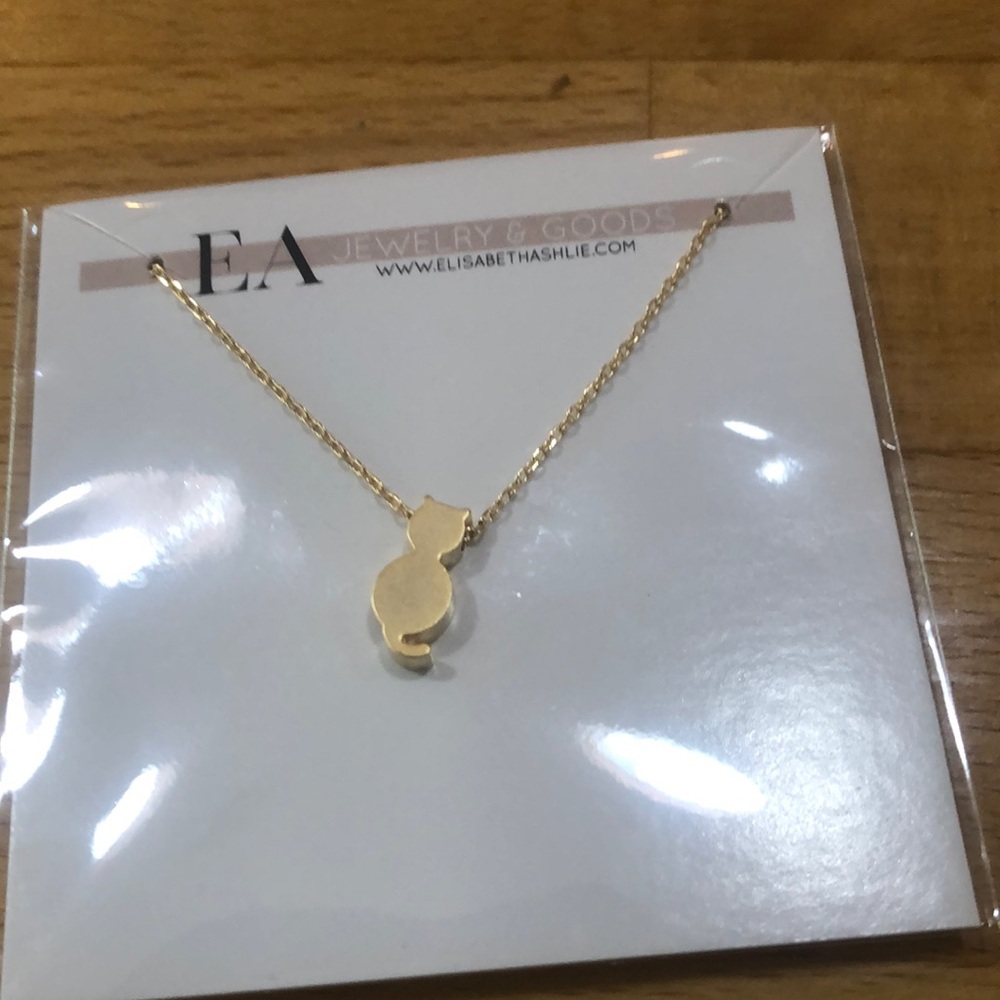 NIP Sweet Tiny Goldtone Cat Necklace - Picture 2 of 3